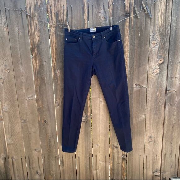 Acne studios Classic Navy straight leg cotton blend pants size 30/32 - Picture 1 of 8